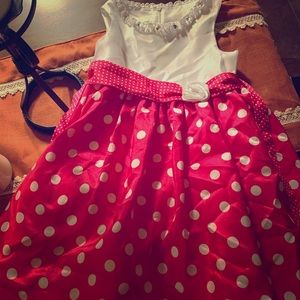 Girls sz 6 polka dot chiffon dress